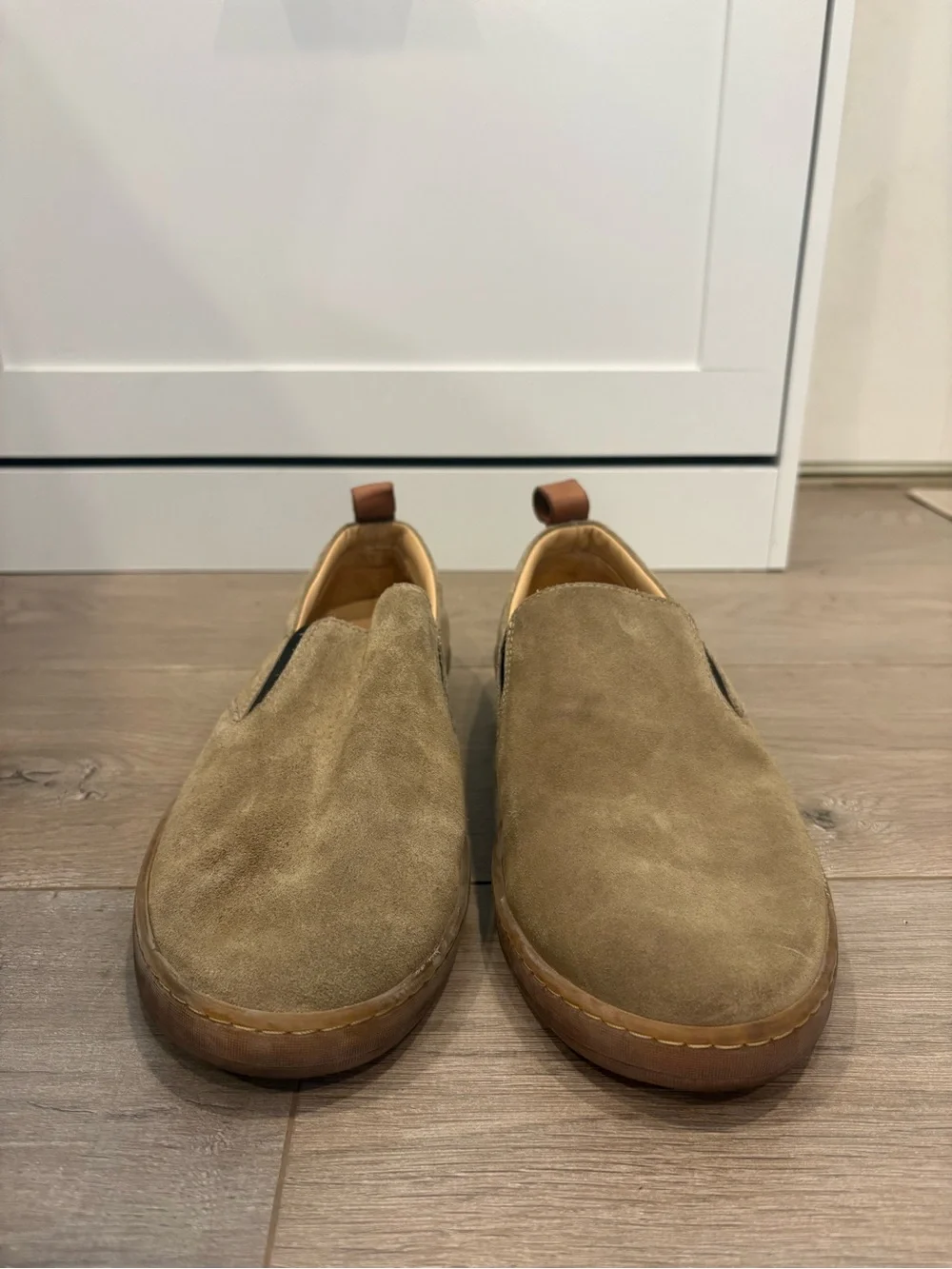 Luca Lactae Hevea Men's Sneakers Tan Brown Suede Slip-On Comfort Shoes Size 11